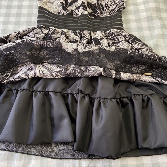 RINASCIMENTO dress Italy black white floral pattern V Neck film noir - Picture 8 of 16